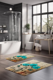 Mijölnir Juego de 2 Alfombrillas de Baño CT-5387 Multicolor